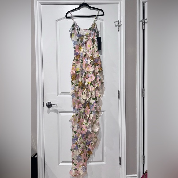 NWT Elliatt Long Ruffle Maxi Dress. - Picture 3 of 11